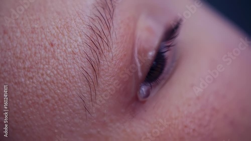 Close-up human eye and skin