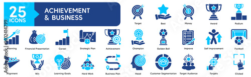 Achievement and Business Goal Icon Pack 
