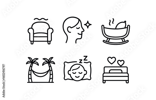 stroke icon mono icons style isolated comfort comfort serenity comfort cradle comfort oasis comfort bliss comfort respite