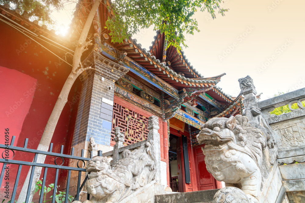 Obraz premium The historical architecture of Guandu Ancient Town, Kunming, China.
