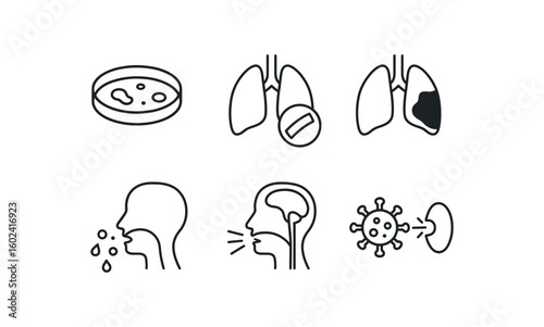 straight perfect stroke icon mono icons style isolated respiratory tract infection sputum culture medium respiratory tract infection bronchial smooth muscle hyperresponsiveness respiratory