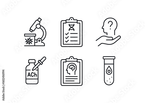 straight perfect stroke icon mono icons style isolated Alzheimer disease neurofibrillary tangle staining kit Alzheimer disease APOE notyping assay Alzheimer disease caregiver burden