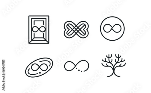 straight perfect stroke icon mono icons style isolated infinity dimension portal infinity fabric weave infinity nested ring infinity continuum infinity cosmic trail infinity fractal tree