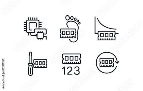 straight perfect stroke icon mono icons style isolated memory cache controller memory footprint lyzer memory retention curve memory defragmenter tool memory byte memory optimizer utility