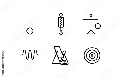 straight perfect stroke icon mono icons style isolated gravity pendulum bob gravity spring gravity field probe gravity wave detector gravity inversion table gravity model simulation