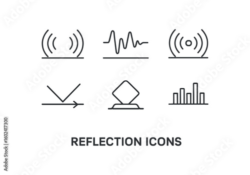 straight perfect stroke icon mono icons style isolated reflection echo pattern reflection seismograph trace reflection sonar pulse reflection path reflection holog ima reflection spectral