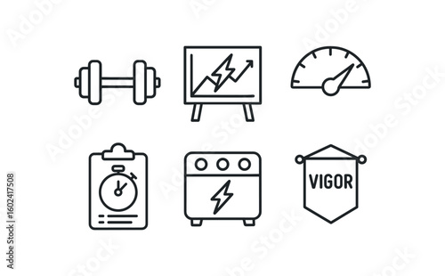 straight perfect stroke icon mono icons style isolated vigor workout vigor adrena chart vigor vitality indicator vigor endurance test vigor power amplifier vigor pep rally banner