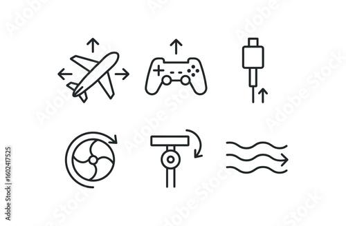 straight perfect stroke icon mono icons style isolated movement phase plane movement joystick controller movement actuator module movement inertia wheel movement pivot joint movement fluid