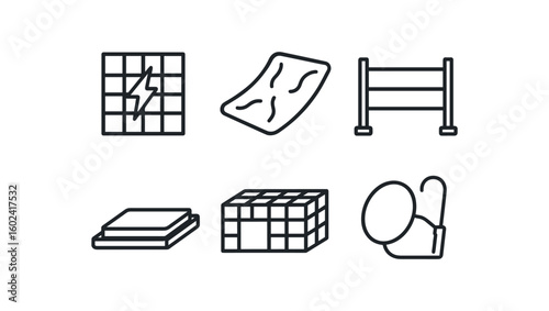 straight perfect stroke icon mono icons style isolated trap electric trap adhesive pad trap laser trip beam trap pressure plate trap confinement mesh trap snare