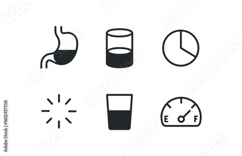straight perfect stroke icon mono icons style isolated fullness stomach diag fullness reservoir level fullness pie chart segment fullness loading spinner fullness vessel brim fullness fuel