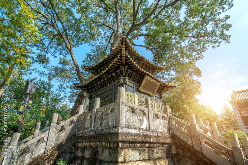 Fototapeta premium The Golden Hall is a national key cultural relic protection unit, which is a copper ancient building. Kunming, China.