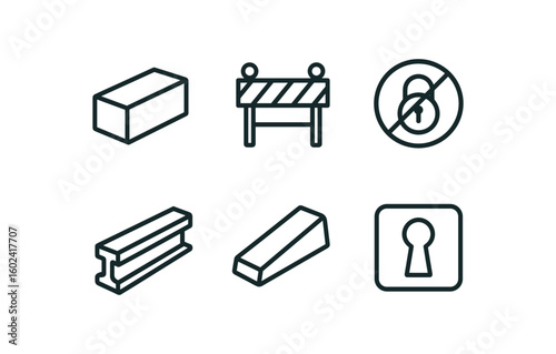 straight perfect stroke icon mono icons style isolated boundary signal barrier flow regulator load bearing beam bber stopper key module