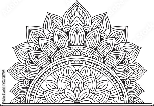 Floral Mandala Circular Pattern – Henna, Mehndi, Tattoo & Decorative Vector Design

