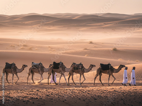 camels in the sahara desert