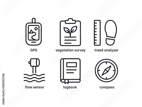 straight perfect out stroke icon mono icons style isolated trail GPS tracker trail vegetation survey trail tread analyzer trail flow sensor trail logbook register trail compass dial