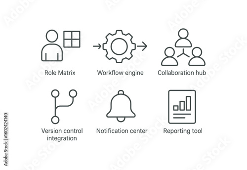 straight perfect out stroke icon mono icons style isolated organization system role matri organization system workflow engine organization system collaboration hub organization system