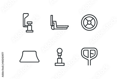 straight perfect out stroke icon mono icons style isolated pallet jack hydraulic pump lever pallet jack load forks pallet jack steering wheels pallet jack saddle plate pallet jack release