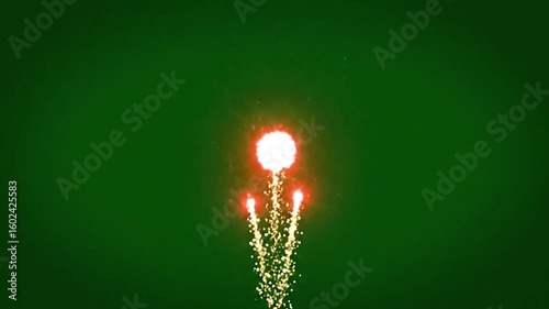 Red light streak emerges from the bottom against a speckled dark green background