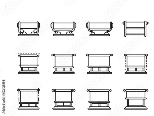roller blinds ultra minimalist 2d line art set four