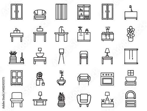 room divider ultra minimalist 2d line art set two