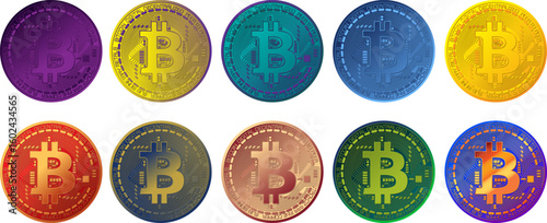 Scalable gold Bitcoin coin vector isolated on a transparent background. Perfect for cryptocurrency, blockchain, and digital finance projects.