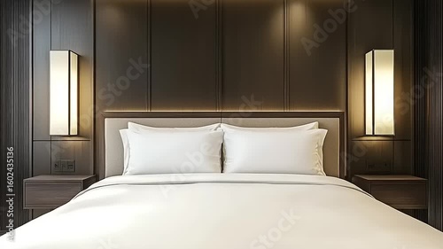 Wallpaper Mural Modern bedroom interior design with a double bed. Torontodigital.ca