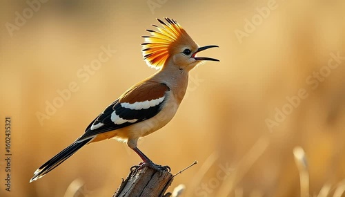 Hoopoe calling with unique trill
