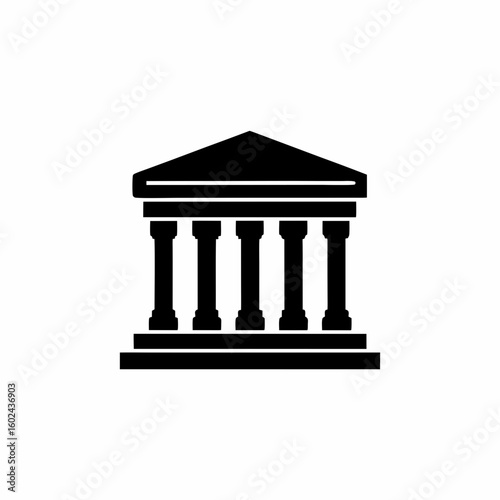creative details Greek Temple Icon Vector Illustration