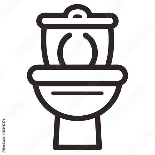  Toilet line icon bowl sanitaryware vector bathroom. Bidet toilet line icon toilet bowl vector illustration on white background.