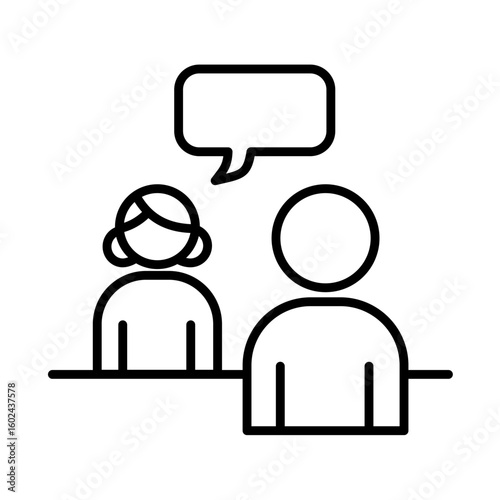 Job interview - candidate discussion - vector icon