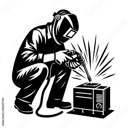welder vector of illustration. 