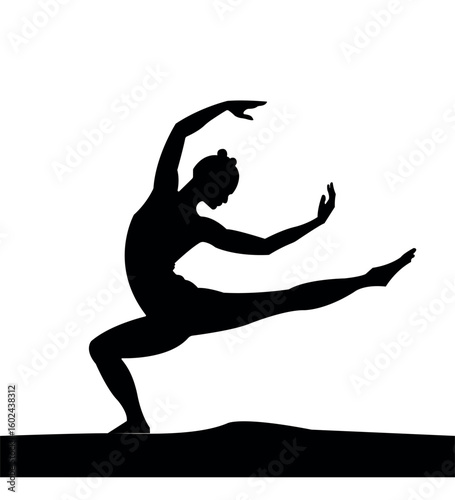 Yoga Pose Silhouette of a Woman in Graceful Balance