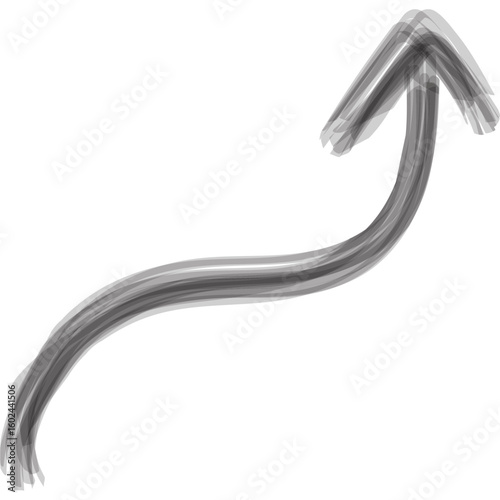 indent arrow handdrawn brush style. arrow shape textured icon symbol vector