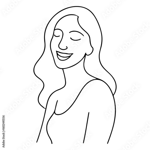 A graceful vector silhouette of a woman with long hair, illustrating beauty and maternal art
