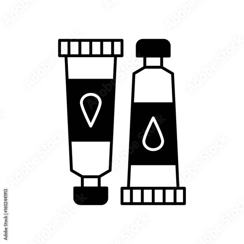 Oil Paint Tube Fill Icon: Artist Painting & Fine Art Medium Symbol