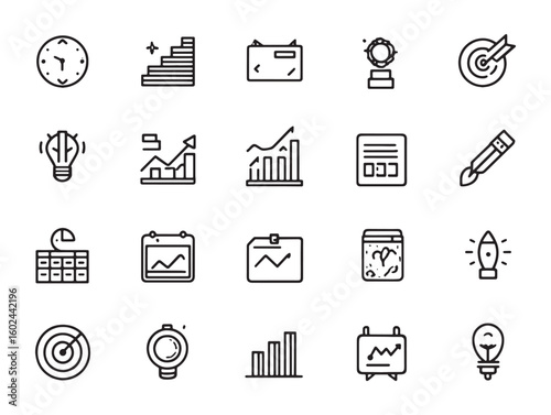 Self Sustained Success Simple Line Art Illustration