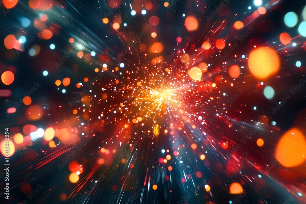 Fototapeta premium • Vibrant stars flicker around a perfectly dark singularity 