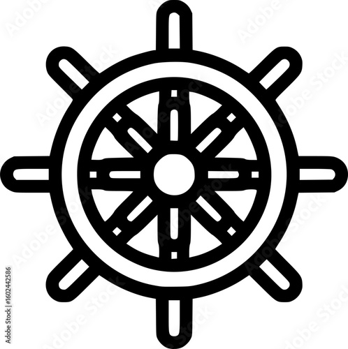 ship wheel steering icon vector illustration
