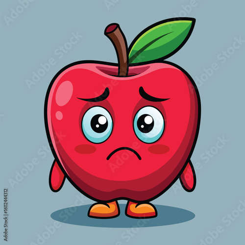 Melancholy Apple Mascot Design