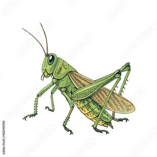 Had-grasshopper lice color vector on white background.02