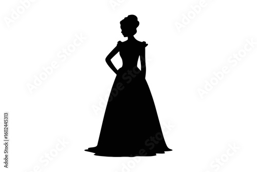 Elegant Woman in Ball Gown silhouette formal