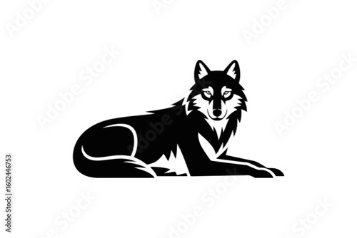Majestic Wolf Resting Calmly animal wild