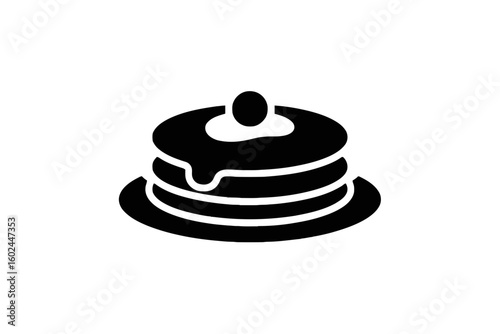 Stacked Pancakes with Syrup food breakfast