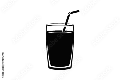 Tall glass with straw drink beverage