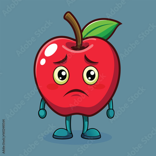3D Sad Apple Character Design