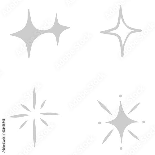 Gray png sparkles galactic doodle sticker