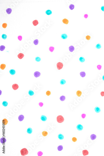 Polka Dot Spotty Circle Spots In Childrens  Felt Tip Pen Rainbow Background