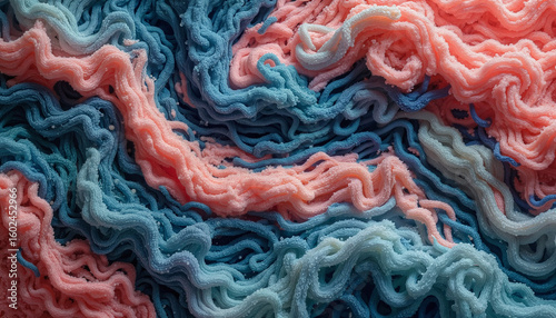 Colorful abstract pattern of wavy fabric in pastel tones  