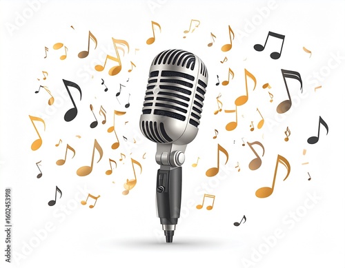 retro microphone vector illustration