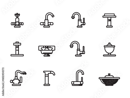 Sink Stopper ultra minimalist 2D line icon